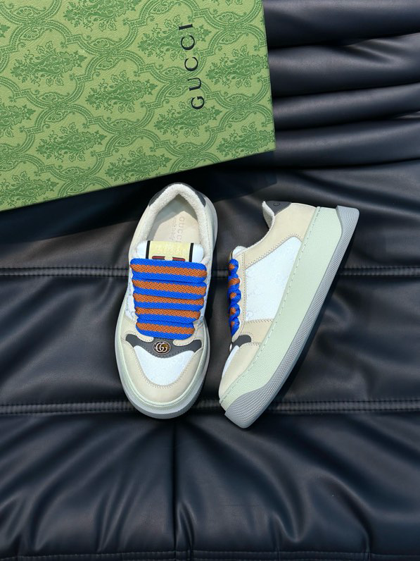Gucci Screener GG Sneakers White Beige Grey
