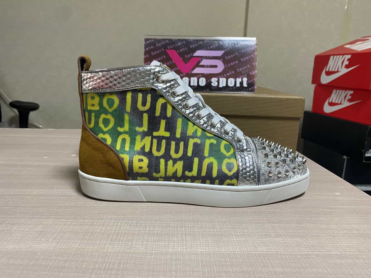 Christian Louboutin Multi Color Version Lou Spikes Orlato Flat Shoes