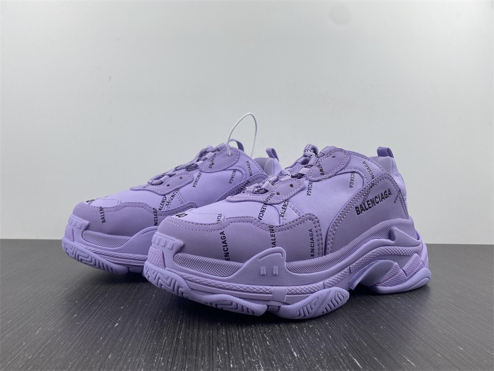 Balenciaga Wmns Triple S “Allover Logo in Light Purple”