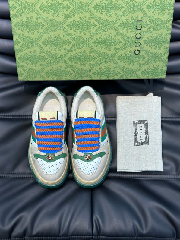 Gucci Screener GG Sneakers White Yellow Green