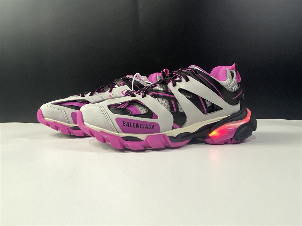 Balenciaga Track Led Sneakers - Grey & Pink & Black