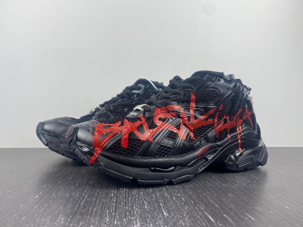 Coco Shoes Balenciaga Runner Graffiti Black Red