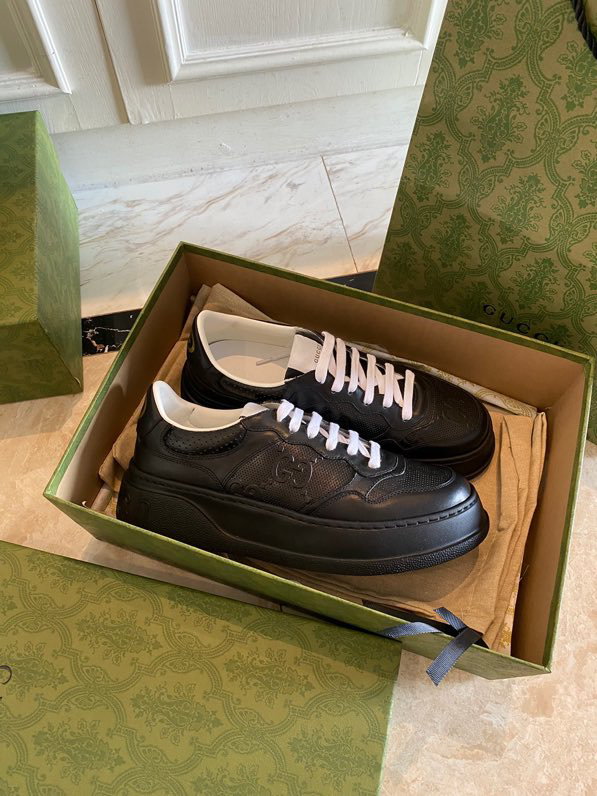 Gucci  Leather Web Sneakers Black