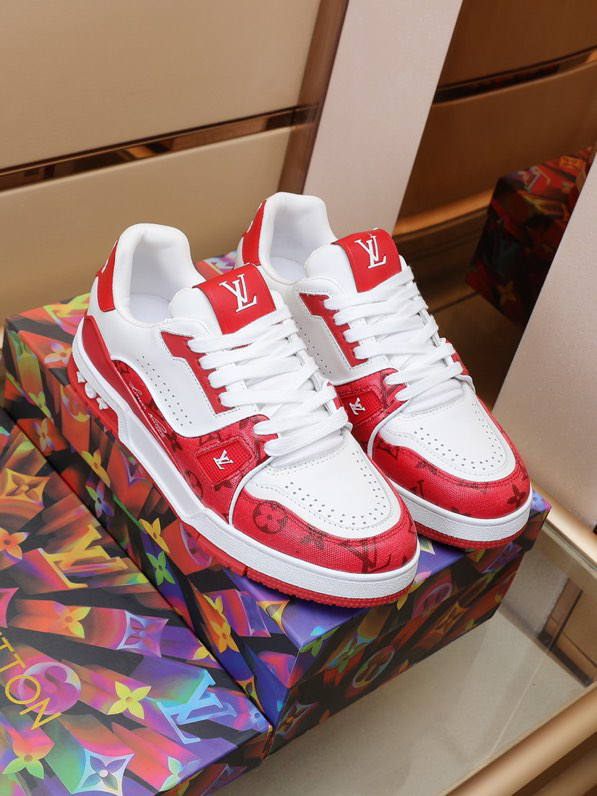 Louis Vuitton Trainer #54 Signature Red White