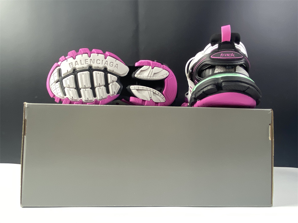 Balenciaga Track Led Sneakers - Grey & Pink & Black