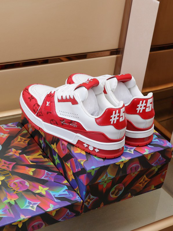 Louis Vuitton Trainer #54 Signature Red White