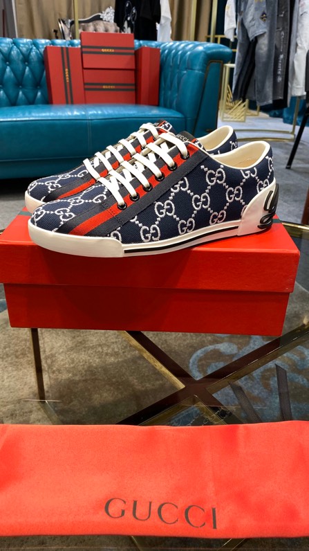 Gucci2024 New Breathable Board Shoes Blue