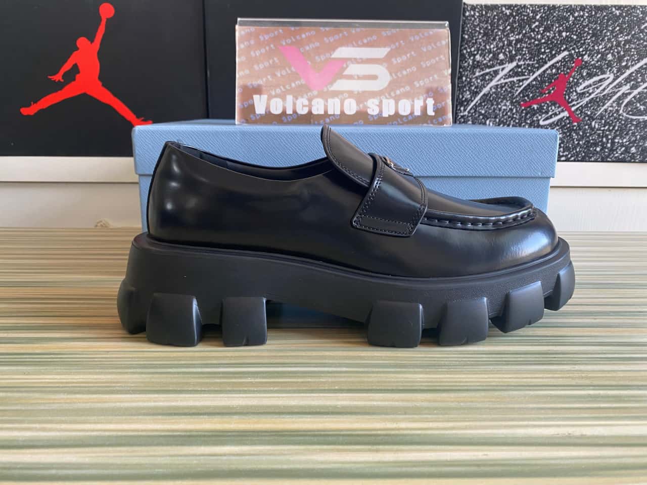 Prada Monolith Leather Loafers