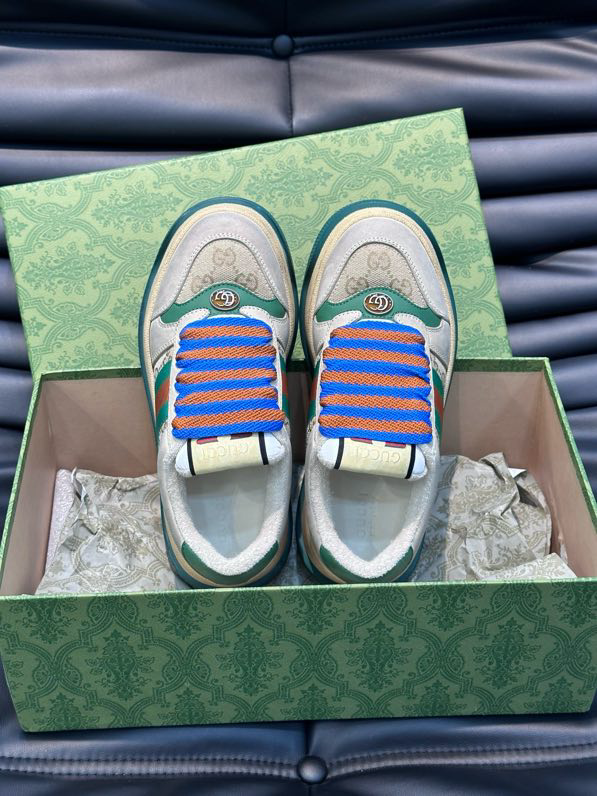 Gucci Screener GG Sneakers Yellow Green Light Brown