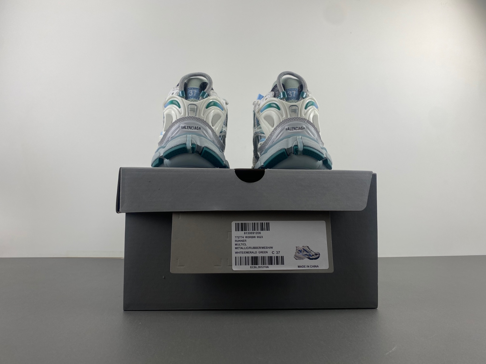 Balenciaga Runner White Green Blue 772774W3RMU9034