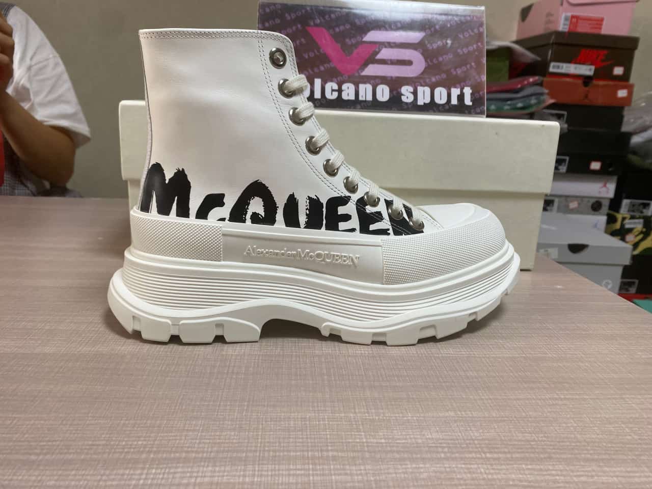Alexander McQueen Graffiti Tread Slick Boot