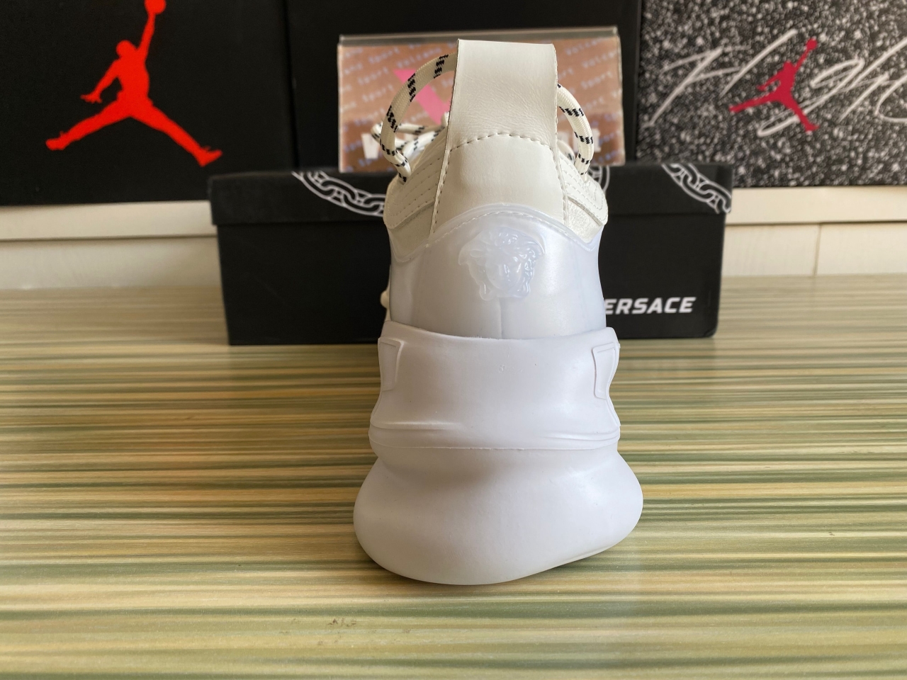 Versace chain reaction sneakers optic white