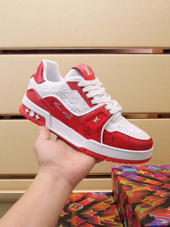 Louis Vuitton Trainer #54 Signature Red White