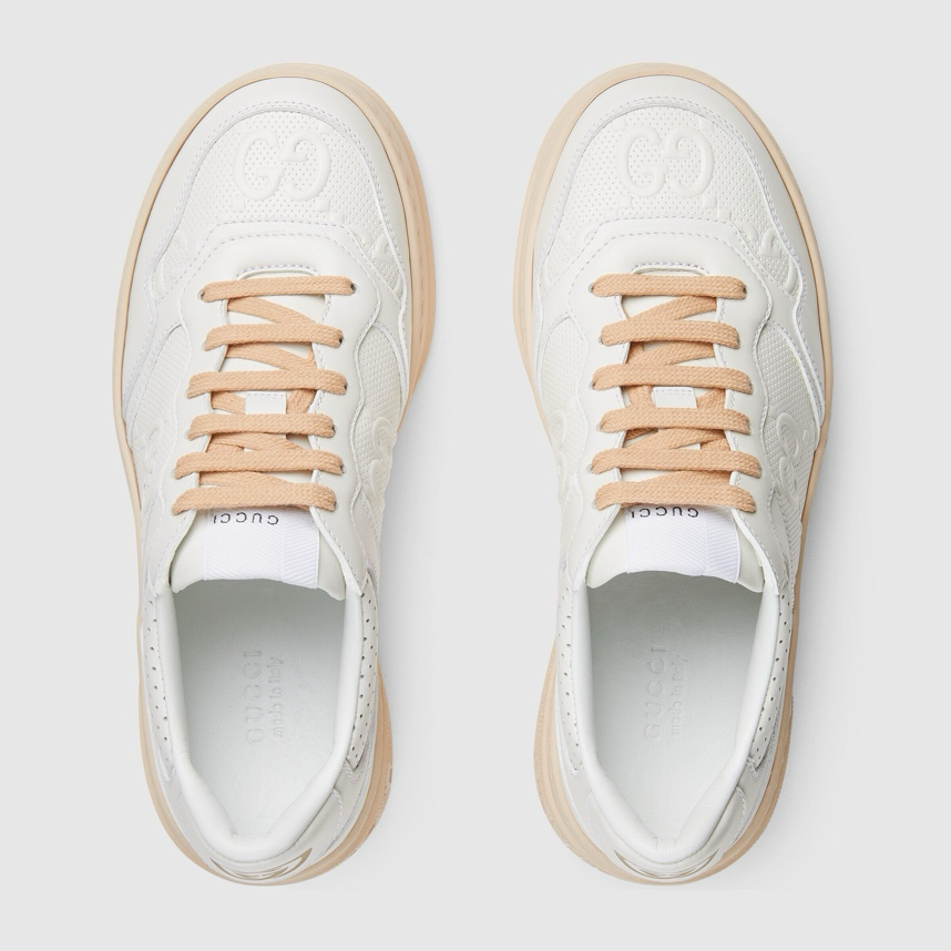 Gucci GG embossed sneakers White pink