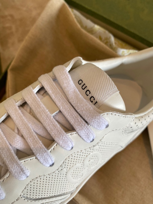 Gucci  Leather Web Sneakers White