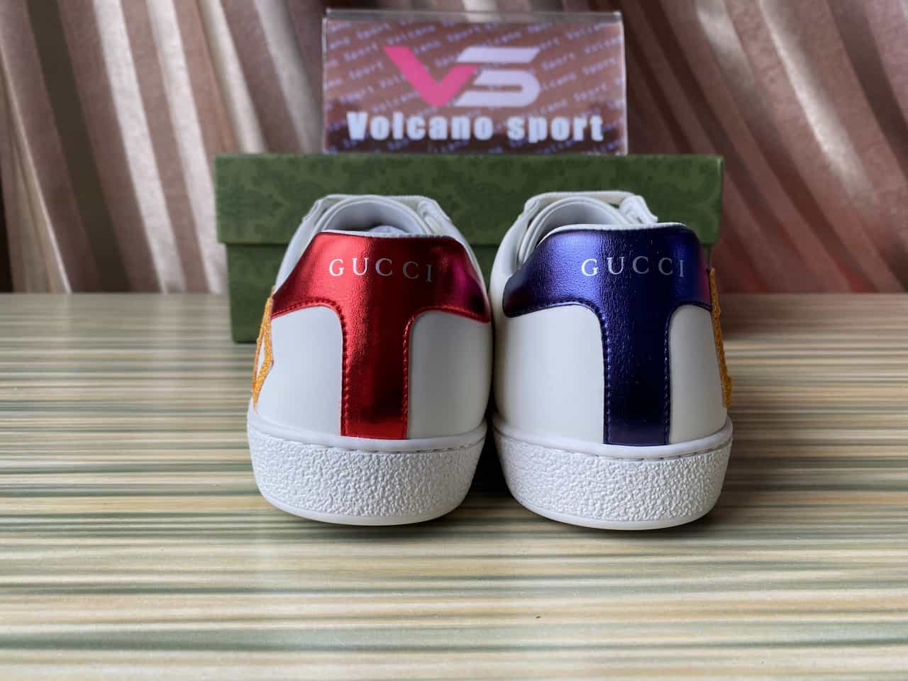 GUCCI Ace Loved Embroidered White Leather