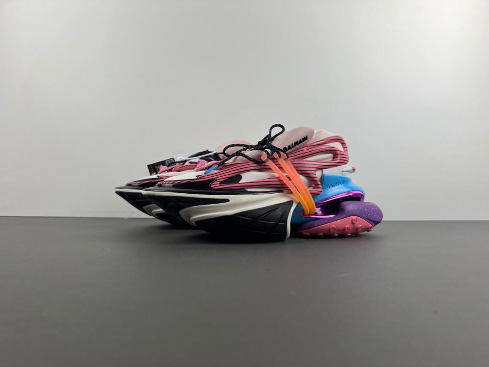 Balmain Unicorn Sneakers In Multicolor Nylon
