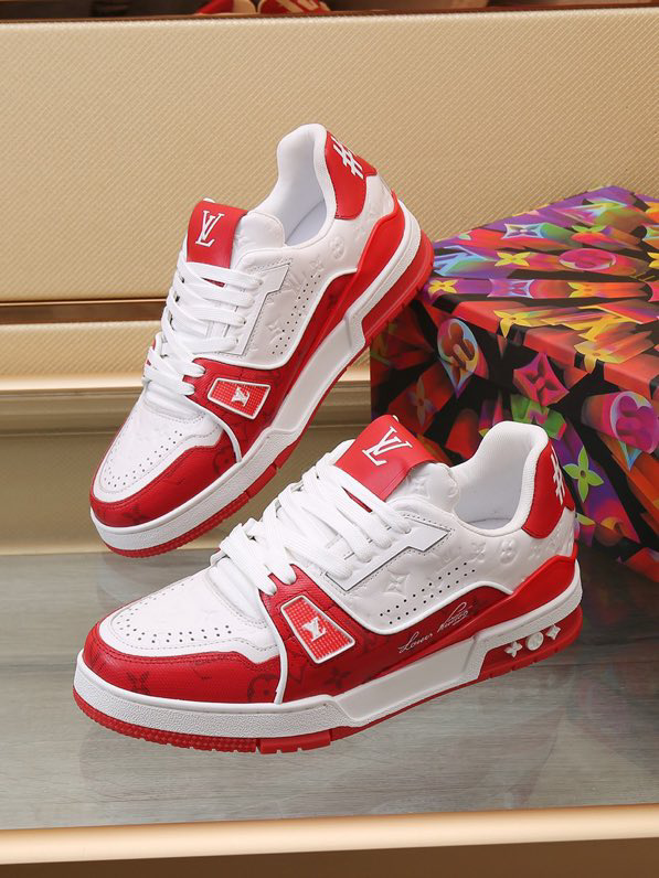 Louis Vuitton Trainer #54 Signature Red White