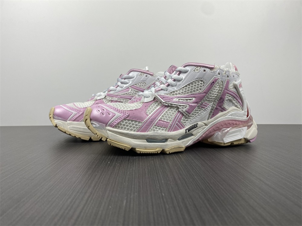 Balenciaga Women Runner Sneaker in White Mesh and Nylon