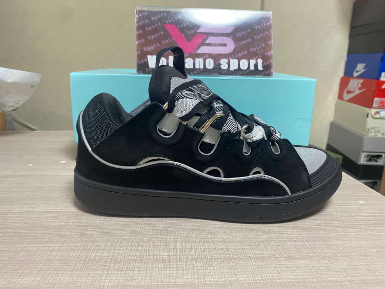 Lanvin Curb Sneaker Black Grey
