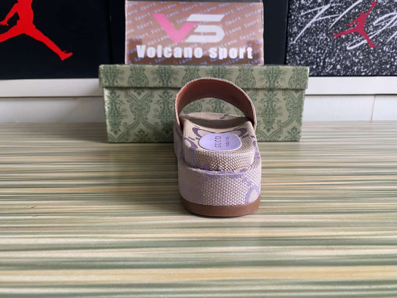 GUCCI Jumbo Platform Slide Sandal Light purple Canvas