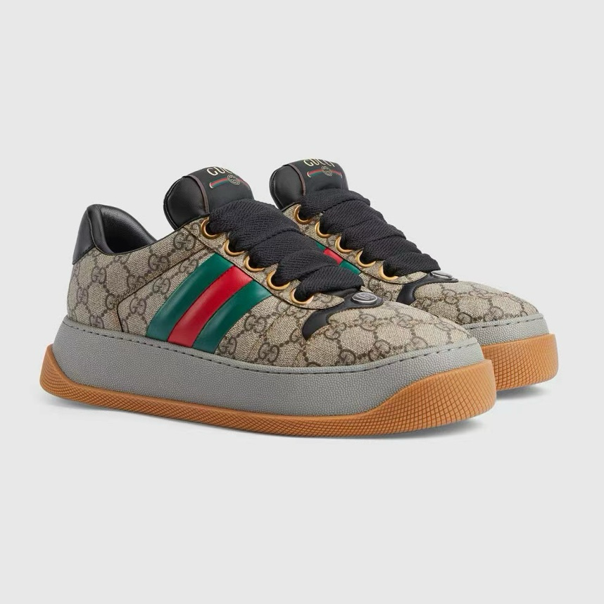 Gucci Screener GG Sneakers Brown Gray Black