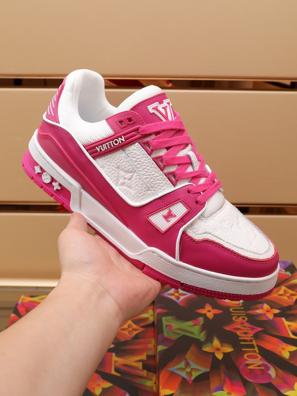 Louis Vuitton Trainer Low White Fuchsia