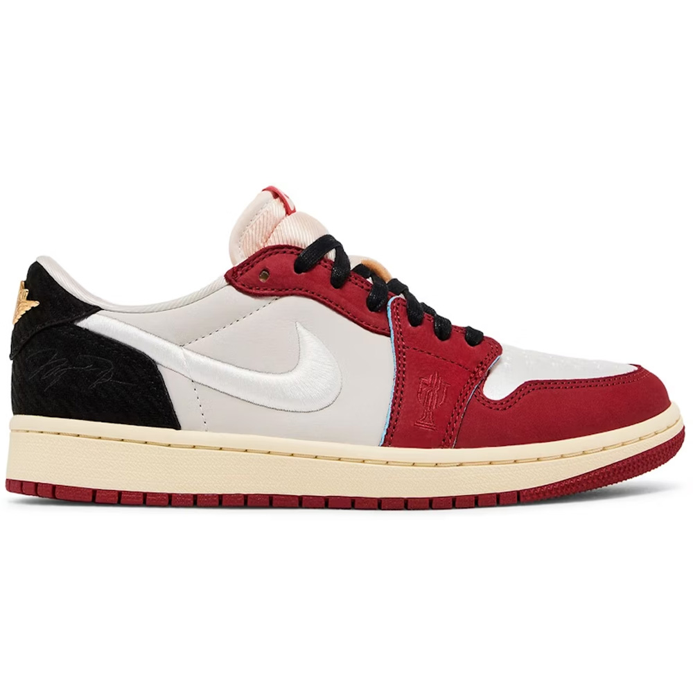 Air Jordan 1 Low OG x Trophy Room Sail and Varsity Red FN0432-017