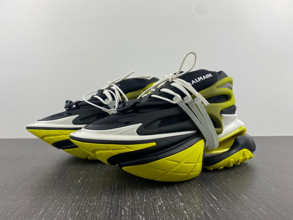 Balmain o1srvl11e0524 Unicorn Sneakers in Black Yellow