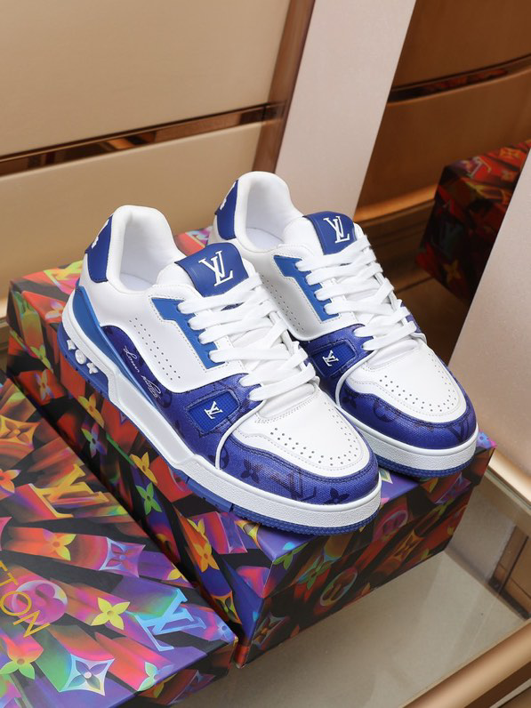 Louis Vuitton Trainer Bule White
