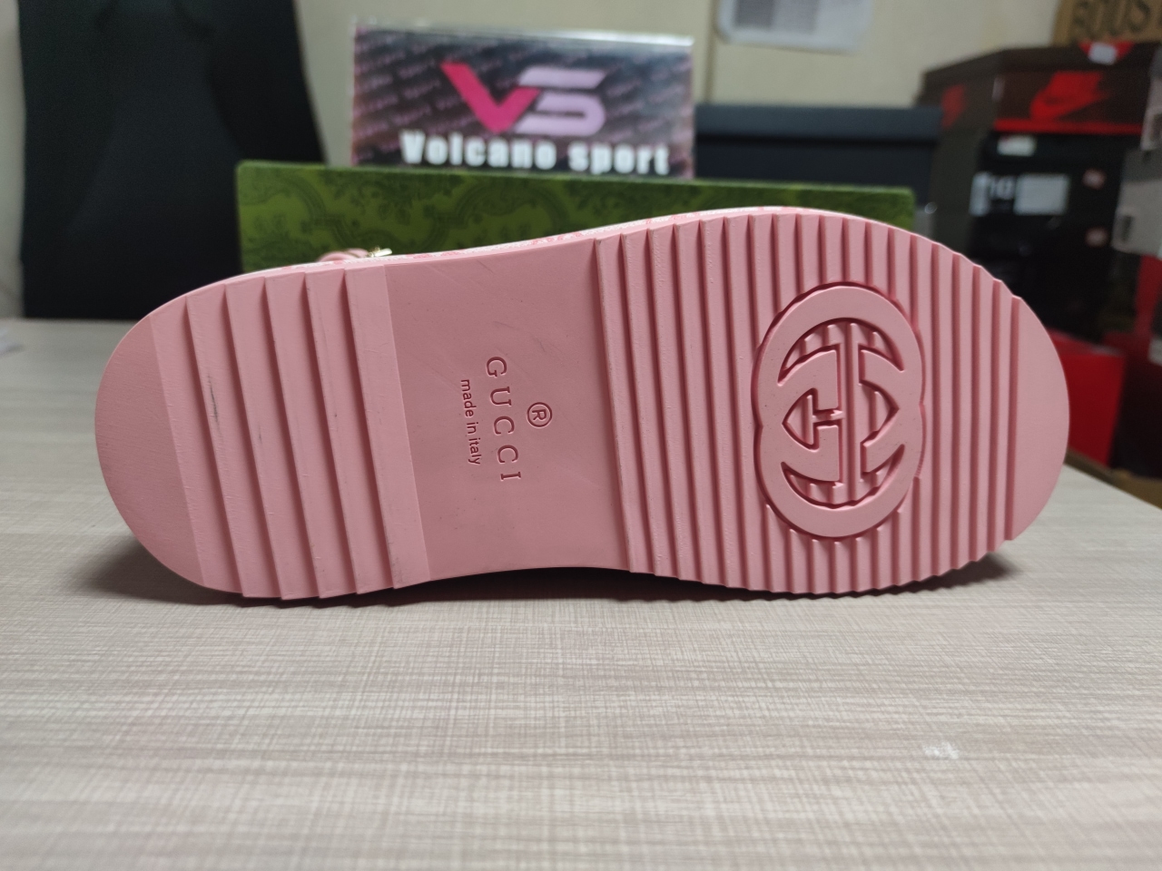 GUCCI Angelina Supreme Platform 30mm Sandal Pink