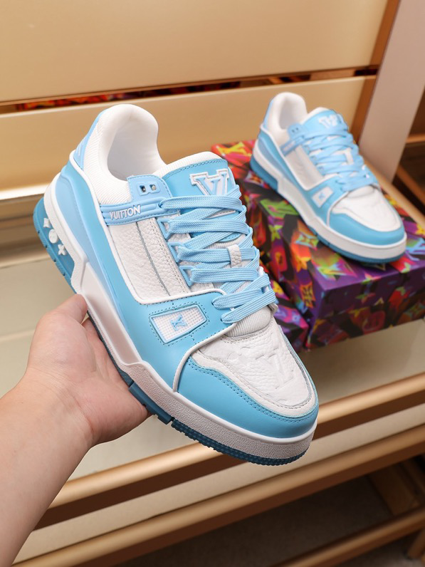 Louis Vuitton Trainer Low White Sky Blue