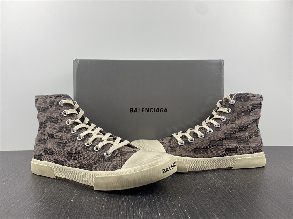 Balenciaga Women's Paris Dark Mink High Top Sneakers