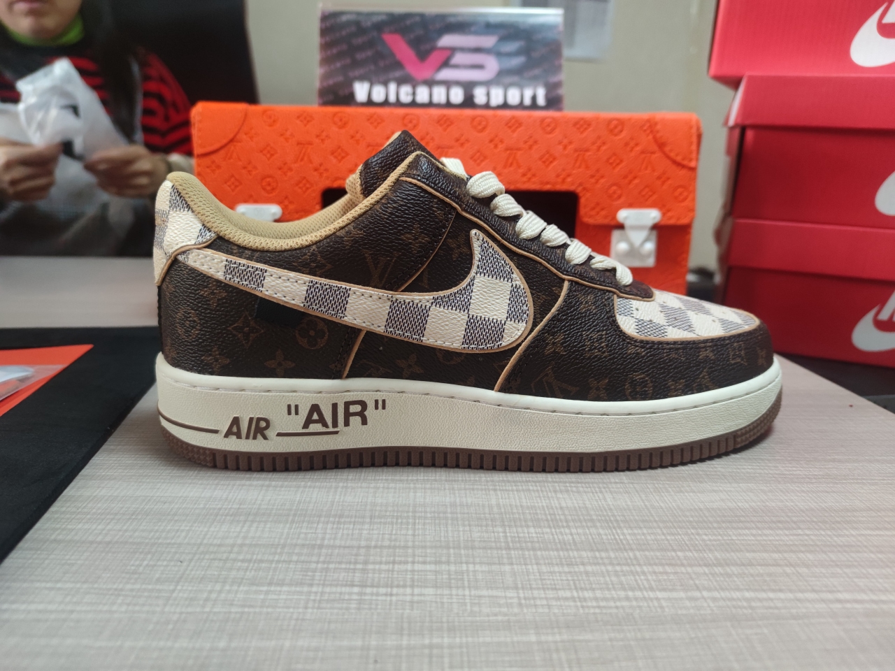 Louis Vuitton Nike Air Force 1 Low Monogram Brown Damier Azur