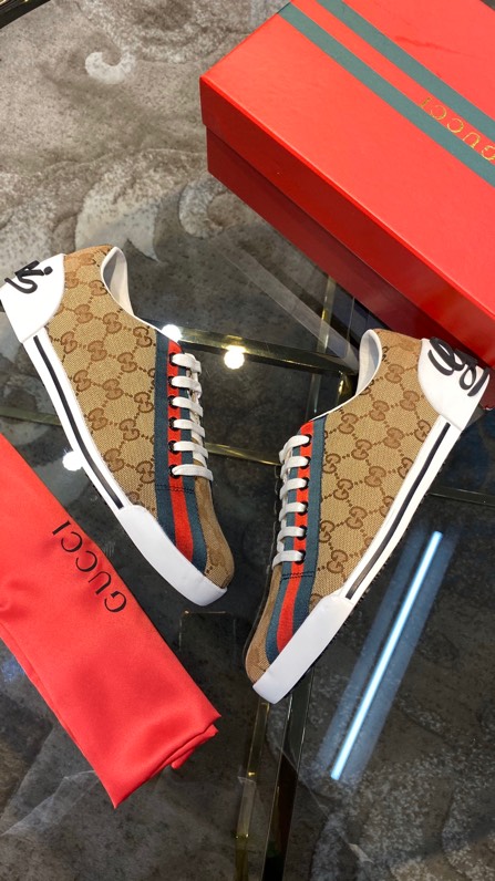 Gucci2024 New Breathable Board Shoes Brown