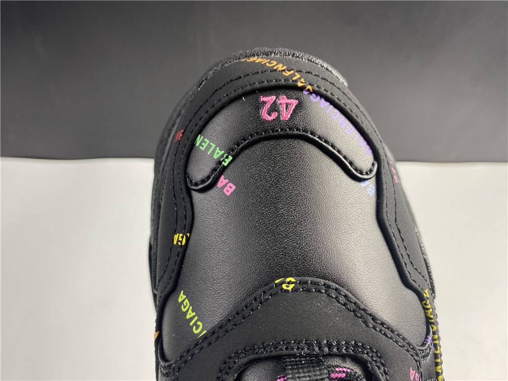 Balenciaga Wmns Triple S Sneaker 'Allover Logo - Black Multi-Color'