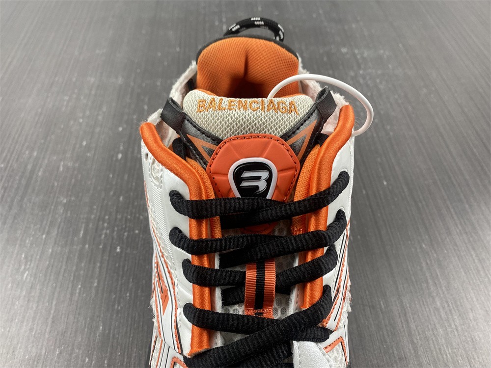 Balenciaga: White & Orange Track Sneakers