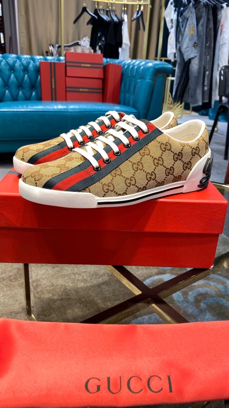Gucci2024 New Breathable Board Shoes Brown