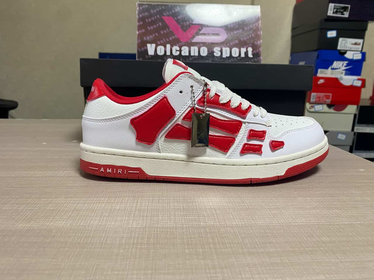 AMIRI Skel Top Low White Red