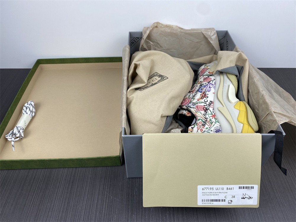 Gucci Balenciaga The Hacker Project Floral Triple S Sneakers