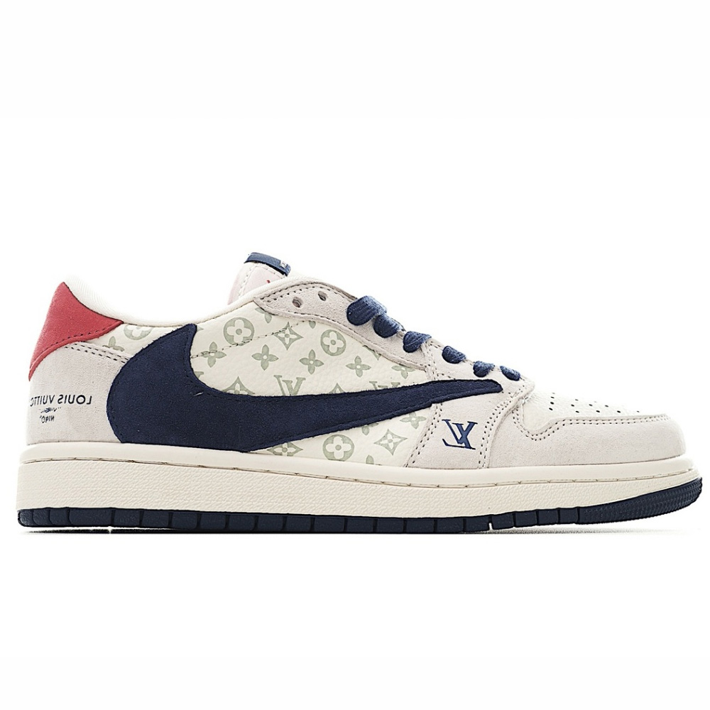 Travis Scott x Fragment Design x Air Jordan 1 Low OG White Navy Green SJ2968-004