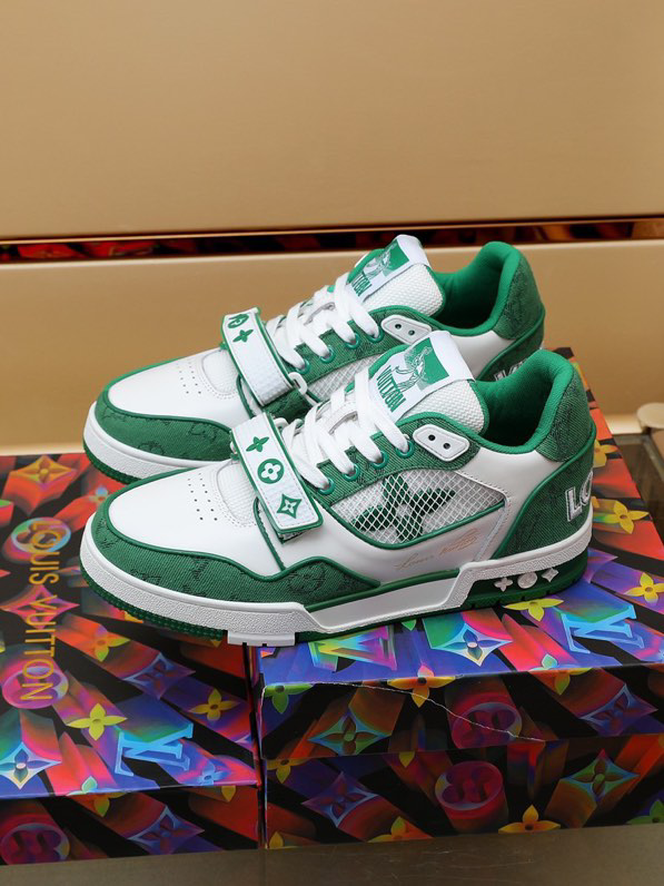 Louis Vuitton Trainer Green Monogram Denim