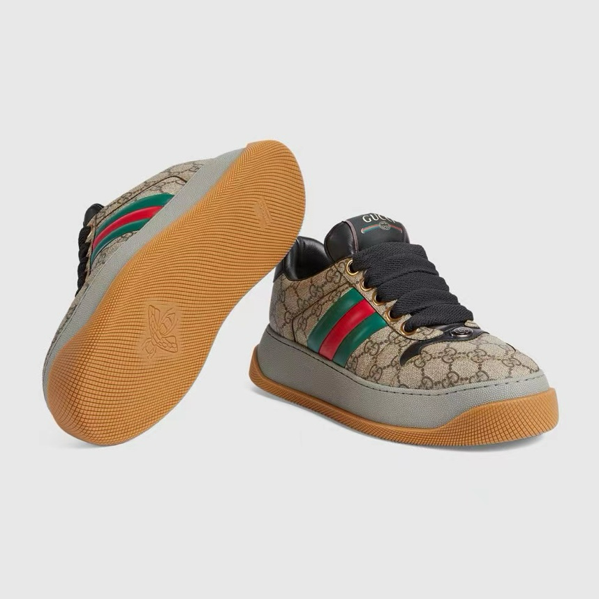Gucci Screener GG Sneakers Brown Gray Black