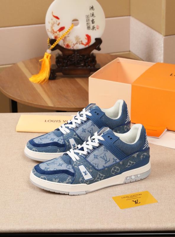 Louis Vuitton Trainer Sneaker Denim Monogram
