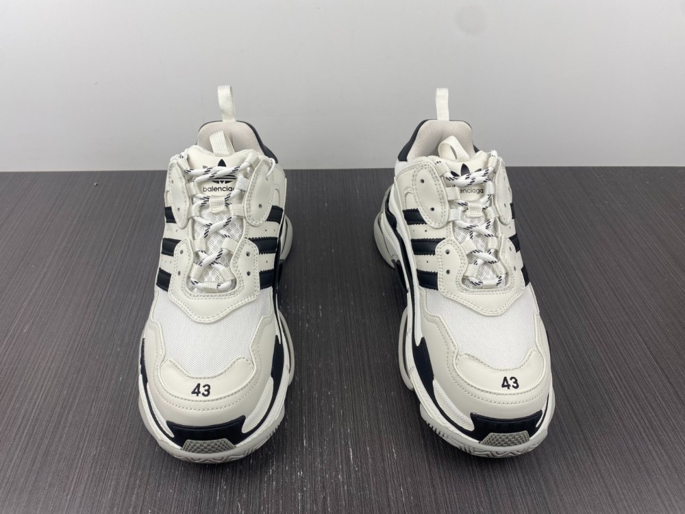 BALENCIAGA Adidas Triple S Sneakers - White,black