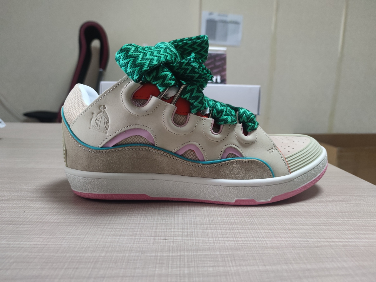 Lanvin Curb Sneaker Beige Pink1