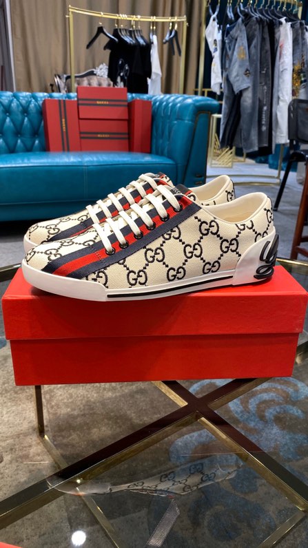 Gucci2024 New Breathable Board Shoes Beige