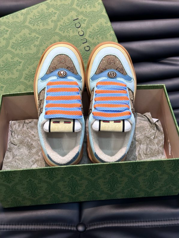 Gucci Screener GG Sneakers White Brown Orange