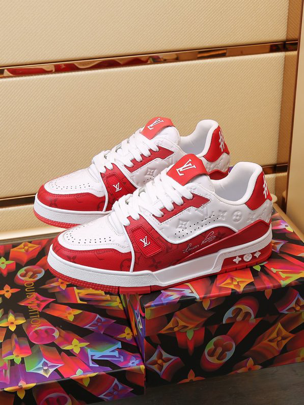 Louis Vuitton Trainer #54 Signature Red White