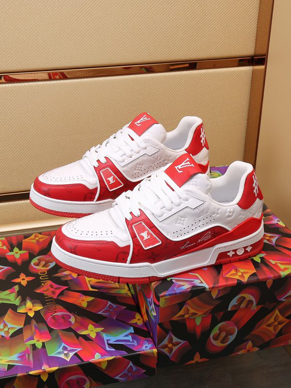 Louis Vuitton Trainer #54 Signature Red White